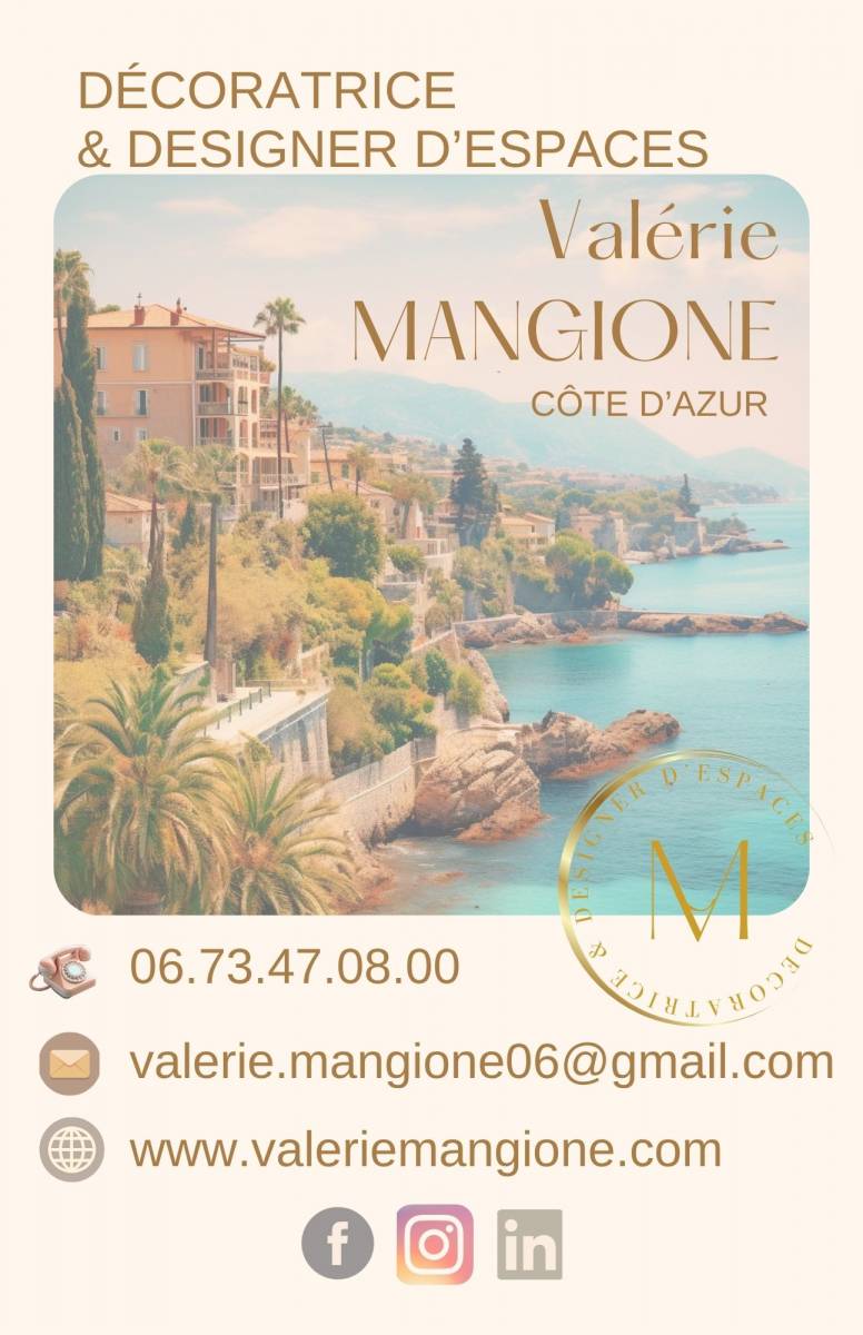 Décoratrice & designer d'espaces Côte d'Azur Valérie MANGIONE